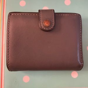 Coach trifold wallet grey with dark brown inside